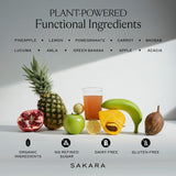 SAKARA Fiber Super Powder - Pineapple Flavor Prebiotic Fiber Powder, High Fiber & Digestive Enzymes Organic Fiber Supplement Powder, Daily Fiber Drink, Acacia Fiber Powder