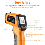 Laser Thermometer Infrared Temp Gun with Self Calibration -58°F to 1022°F (-50°C to 550°C), Not for Human Digital Infrared Thermometer Pyrometer with Backlit for Kitchen Cooking Industry, Automotive