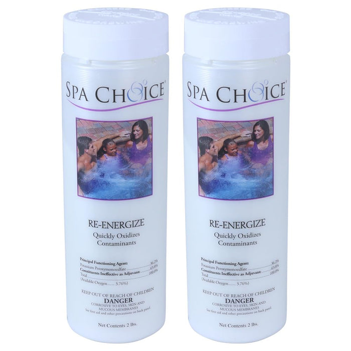 SpaChoice 2-Pounds 2-Pack Premium Re-Energize Spa Shock, Hot Tub Shock, Made in USA