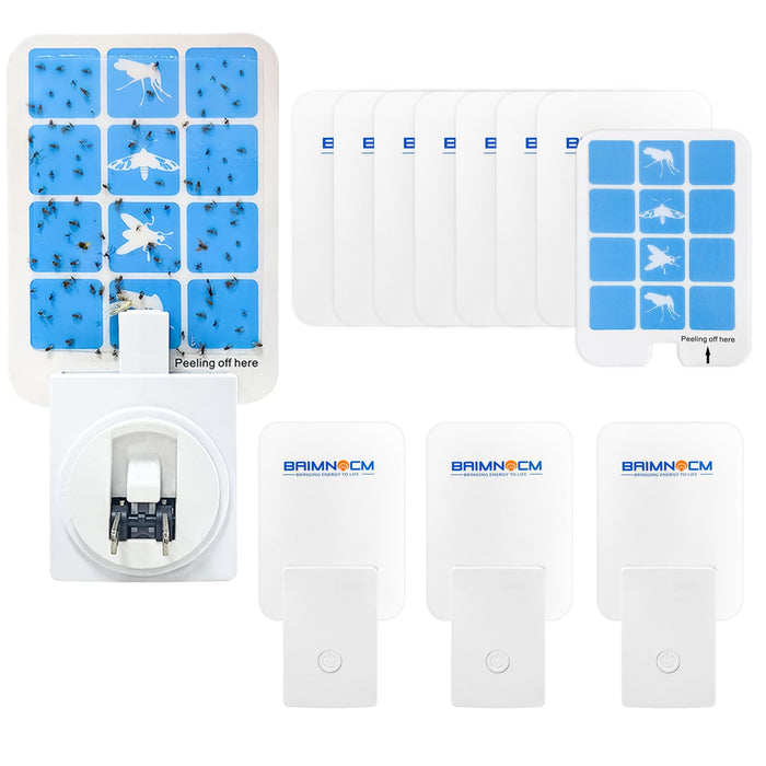 Blue Light Bug Catcher Indoor Plug in, Gnat Traps for House, Indoor Fly Trap for Fruit Fly, Moth and Mosquito, Flying Insect Catcher, 4 Device+8 Refills