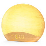 HOUSBAY Sunrise Alarm Clock Sound Machine, Wake Up Light- Soothing Sleep Sounds, Gentle Sunrise Alarm, Dimmable Night Light, Digital Clock & White Noise for Sleeping, Bedroom (Full Wooden Tone)