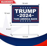 Trump 2024 Yard Sign with H-Stakes - Double Sided 18x12 Inch Trump Take America Back Signs, Placard Voted for Trump Lawn Signs Triggering Signs Rally Decoration Outdoor Lawn Yard Signs