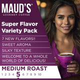 Maud's Super Flavored Coffee Pods Variety Pack, 80 ct | 16 Assorted Coffee Flavors | 100% Arabica Medium Roast Coffee | Solar Energy Produced Recyclable Pods Compatible with Keurig K Cups Maker