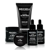 Brickell Men's Complete Defense Anti Aging Routine, Night Face Cream, Vitamin C Day and Night Serum, Facial Moisturizer w/SPF and Eye Cream, Natural and Organic, Scented, Skin Care Gift Set