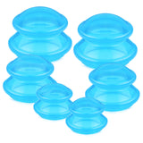 TrelaCo 6 Pieces Cupping Therapy Set Silicone Cupping Therapy, 3 Sizes Cupping Therapy Studio and Household Silicone Cupping Set, Chinese Massage Cups for Cellulite Joint Pain Muscle Pain(Blue)