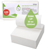 100 Pcs Super Absorbent Commode Pads, Commode Pads for Bedside Commode Liners, Commode Liners Pads with Absorbent Gel. Leak-Proof, Odorless, Medical Grade.