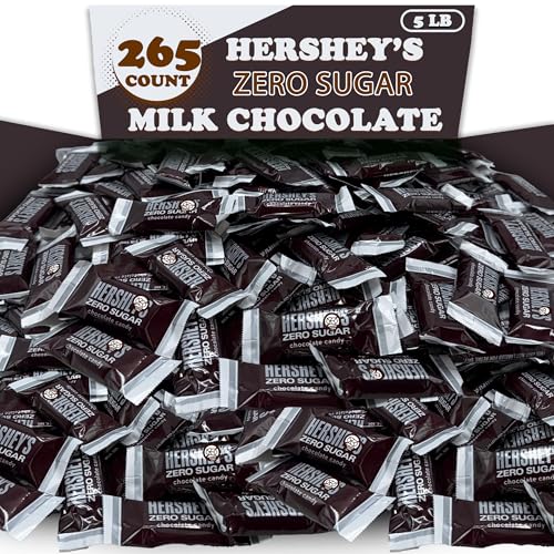 Zero Sugar Milk Chocolate Bars, 5 Lb Bulk Keto Friendly, Individually Wrapped Sugar Free Miniature Bars