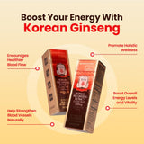 JungKwanJang Ginseng Everytime Extract Stick - Caffeine-Free Energy Supplements, Korean Red Ginseng 2000mg, Brain Support and Natural Energy Booster for Men & Women