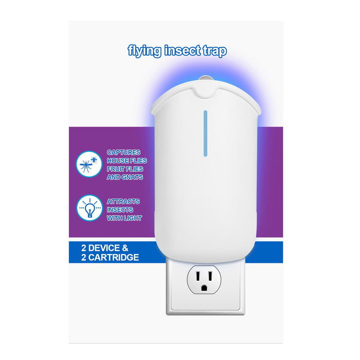 Husaco Flying Insect Trap, Compatible with M364 Refill, 2 Plug-in Base + 2 Cartridge