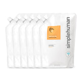 simplehuman Mandarin Orange Moisturizing Liquid Hand Soap Refill Pouch, 34 Fl. Oz. (Pack of 6)