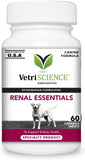 VETRISCIENCE Renal Essentials Kidney Supplement for Dogs – Kidney and Urinary Tract Support, Dog Kidney Supplement with Astragalus Root, Nettle and Herbs, UT Health