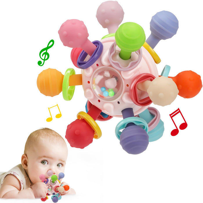 Baby Montessori Sensory Toys for 0-6 6-12 Months, Food Grade Teething Toys for Babies 0 3 6 9 12 18 Months, Newborn Infant Learning Developmental Toys Gifts for 1 2 Year Old Boys Girls