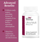 Bariatric Advantage Ultra Multi Without Iron, High Potency Daily Multivitamin for Bariatric Surgery Patients with 22 Essential Vitamins and Nutrients - 90 Capsules, 30 Servings