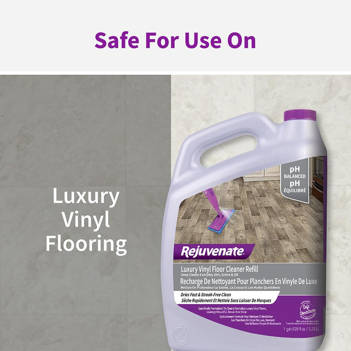 Rejuvenate Luxury Vinyl Floor Cleaner Gently Cleans And Revitalizes Luxury Vinyl Floors, 1 Gallon