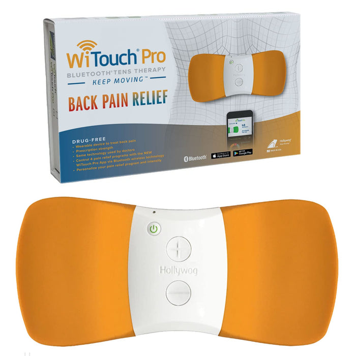 WiTouch Pro TENS Unit for Back Pain Relief & Recovery, Wireless, Wearable Muscle Stimulator, Made in USA, Gel Pads Included