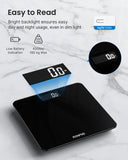 RENPHO Scale for Body Weight, Digital Bathroom Scale with Backlit LED Display, Highly Accurate & Measures Weight up to 400 lb/180kg, Batteries Included, Black-Core 1S