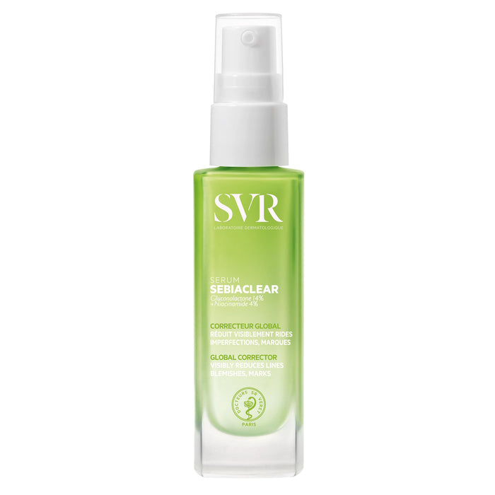 SVR Sebiaclear Face Serum - Reduces the Appearance of Fine Lines, Wrinkles, Helps Control Breakouts & Unclog Pores - With Niacinamide, Retinoid-like & Hyaluronic Acid - For Sensitive Oily Skin 1 fl.oz