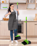 Broom and Dustpan Set,Broom and Dustpan Set for Home,52’’ Long Handle Broom with Dustpan Combo Set,Standing Broom and Dust Pan Set Heavy Duty,Dust Pan and Broom Combo for Kitchen Office Lobby Floor