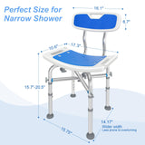 Heavy Duty Shower Chair with Back 550lb, Height Adjustable Bath Seat with EVA Pad, Anti-Slip Shower Bench Bathtub Stool for Elderly, Senior, Handicap & Disabled, Tool-Free Assembly