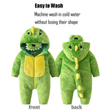 QIAONIUNIU Halloween Baby Green Dinosaur Costumes Toddler Outfit Infants Cosplay Romper 18-24 Months