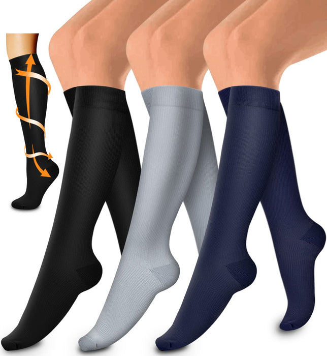 3 Pack Medical Compression Sock-Compression Sock for Women and Men-Best for Running,Nursing,Sports