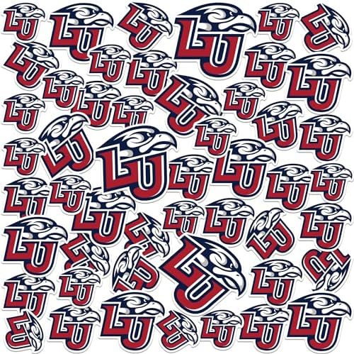 Liberty University Primary Logo 50ct Vinyl Large Deluxe Stickers Variety Pack - Laptop, Water Bottle, Scrapbooking, Tablet, Skateboard, Indoor/Outdoor