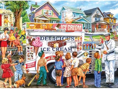 RoseArt - Back to The Past - Ice Cream Truck Day - 1000 Piece Jigsaw Puzzle for Adults