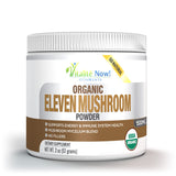 Organic 11 Mushroom Powder - USDA Certified - Lion's Mane, Reishi, Cordyceps, Maitake, Shiitake, Turkey Tail, Chaga, Zhuling, Wood Ear, Poria Cocos, Hime-Matsutake - Immunity & Energy, No filler