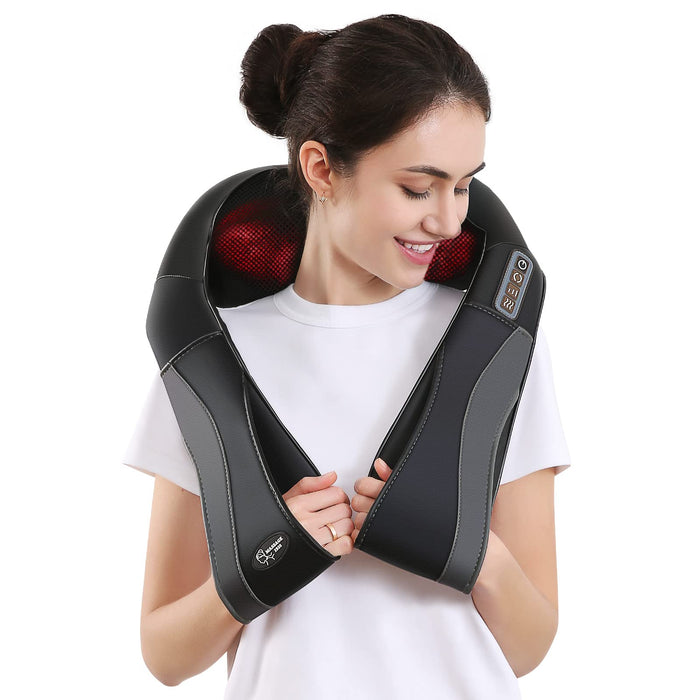 Back Neck Shoulder Massager with Heat, Shiatsu Electric Deep Tissue 3D Kneading Massagers for Relief on Waist, Leg, Calf, Foot Full Body Muscles, Gift for Men Women Mom Dad