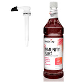 Monin - Total Immunity Boost, Immune Support Supplement, Liquid Blend of Vitamins, Minerals, & Antioxidants, Immune Boosting Vitamin C & D + Elderberry, For All Beverages, Low Calorie (33.8 oz + Pump)
