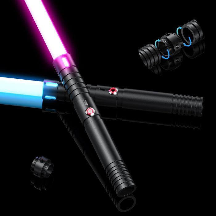 Juxaxia Lightsaber, 2-Pack Metal Hilt Dueling Light Saber for Adults & Kids