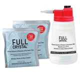 Full Crystal Kit - Bottle, Lid with Hose Attachment, and Two 4 oz. Crystal Powder Exterior Window Cleaner Packets for Glass and Screens (Cleans Up to 40 Windows)