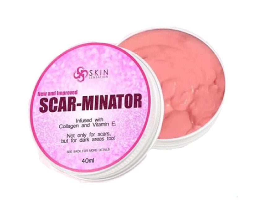 SCAR-MINATOR with Shea Butter Extract, Collagen & Vitamin E, 40ml. Heals Scars, Stretch Marks,