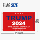 Trump Flag 2024 With Pole, 3X5 Ft Make America Great Again Flag, Trump Was Right Patriotic Flag, UV & Fade Resistant, Portable Flagpole Included, 2 Brass Grommets