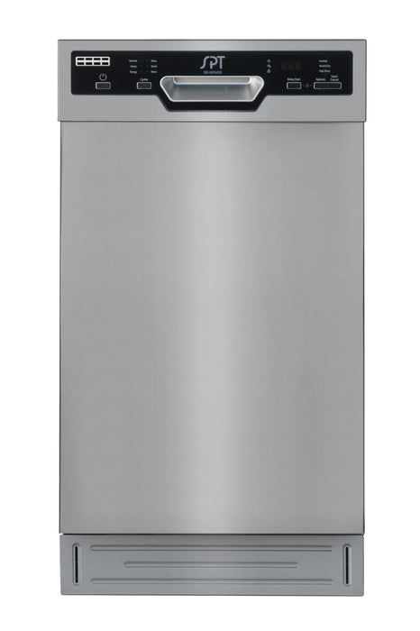 SPT SD-9254SSB 18″ Wide Built-In Stainless Steel Dishwasher w/Heated Drying, ENERGY STAR, 6 Wash Programs, 8 Place Settings and Stainless Steel Tub