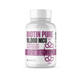 Biotin Pure 10,000 MCG + Calcium | #1 New Max Dose Biotin B7 Supplement Pills for Healthier & Longer Hair, Skin & Nails | Vegan Capsules for Men & Women - 60 Servings