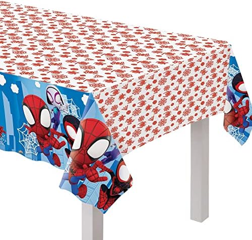 Amscan Spidey & Friends Plastic Party Table Cover - 54" x 96" | Multi-Color | Pack of 1
