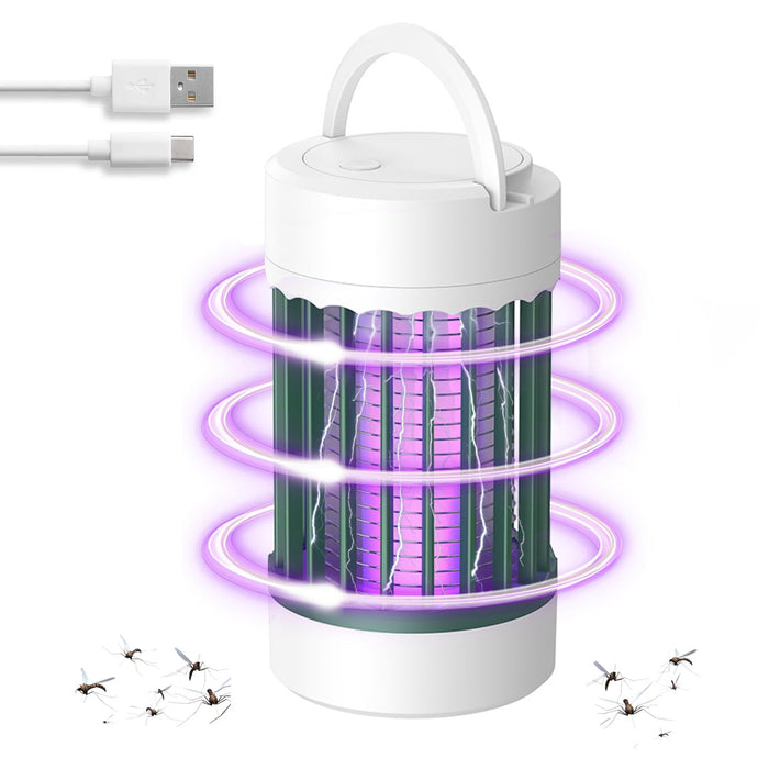 Bug Zapper Indoor & Outdoor,Electric Mosquito Zapper Killer Fly Zapper with Night Light Cordless USB Rechargeable Mosquito Repellent Outdoor Patio Fly Killer for Yard Patio Home - Green