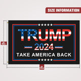 Trump 2024 Flag 3x5 Outdoor Made in usa Double Sided 3ply Take America Back Donald Trump Flags 2024 Heavy Duty for President Trump Flags with 2 Brass Grommets Fade Resistant for Indoor Outside Decorations