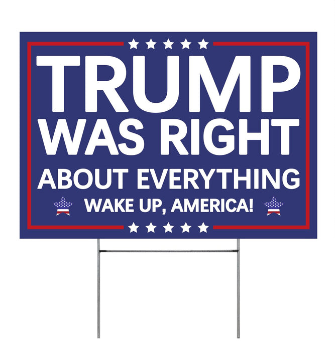 Vrogadso Pro Trump 2024 Yard Sign Trump Was Right About Everything Signs Trump Yard Sign with Yard Stake 12''x18'' Large