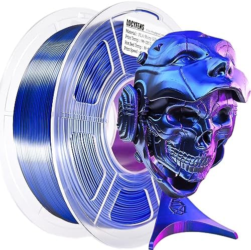 PLA Filament 1.75mm, Silk PLA 3D Printer Filament, Tri Color Filament Black Purple Blue 1.75 PLA Filament, 3 in 1 Coextrusion 3D Filament PLA 1.75 +/-0.02mm, 3D Printing Filament 1kg/2.2lb