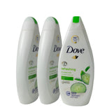 3 Dove Nourishing and Restore Body Wash 16.9oz, Go freash-Cucumber & green tea)10