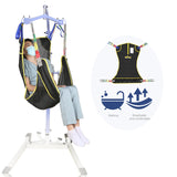 EZ Assistive Universal Full Body Patient Lift Sling, Mesh Fabric Patient Sling Transfer and Bathing aids, 500lb Weight Capacity (Medium-Black)