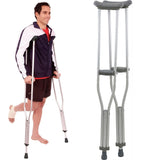 ProBasics Lightweight Aluminum Underarm Crutches (Adults 5'2" - 5'10") - Weight Capacity Up to 350 pounds, Height Adjustable - Includes Padded Underarm Cushions, Hand Grips, and Rubber Tips