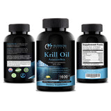 Antarctic Krill Oil 1600mg with Astaxanthin 2mg, Omega-3 320mg, Phospholipids,Fatty Acids EPA,DHA-Support Healthy Joints,Hair,Skin-800mg per Softgel, 60 Krill Oil Softgels with Lemon Flavor