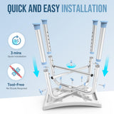 OasisSpace Heavy Duty Shower Chair 500lb, Padded Bath Seat with 6 Height Adjustable Tube - Tool Free Anti-Slip Shower Bench Bathtub Stool Seat for Inside Shower