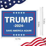 MAXDUCK Trump 2024 Sign - Trump Signs for Yard Plastic Signs with Stakes 14” x 11”for Outdoor Yard Garden Lawn Decorations