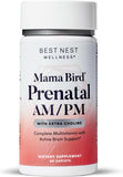 Best Nest Wellness Mama Bird AM/PM Prenatal Vitamins for Women: Methylated Multivitamin with Choline B12 & Methylfolate (Folic Acid), Pregnancy Vitamins for Women, w/Herbal Blend, 2X Daily, 60 Ct