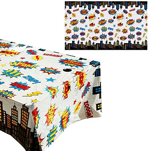 5 Pack Superhero Plastic Table cover,43" x 71" Superhero Tablecloths Party Supplies Decorations
