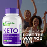 Trim Life Labs Keto Capsules - Trim Life Labs Weight Loss Keto Pills Support Maximum Strength Formula Keto+ACV Supplement Reviews Over Night Pastilla (60 Capsules)